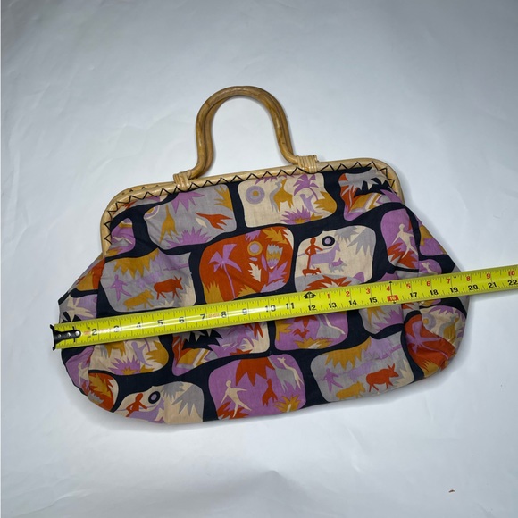 Vintage tiki print bamboo purse - Picture 2 of 6
